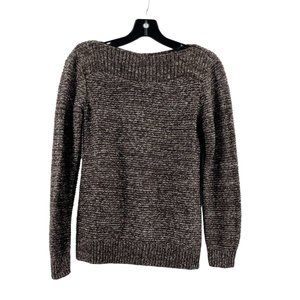 Croft & Barrow Women's Brown Metallic Knit Long Sleeve Sweater Size Small